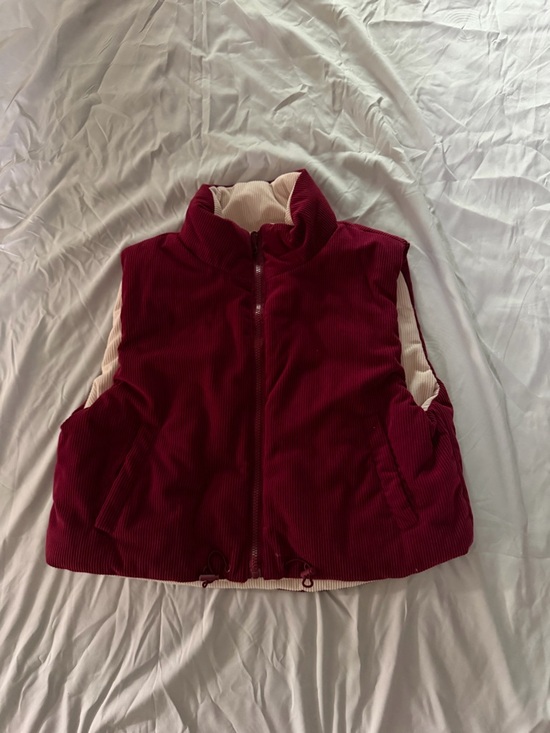 Dry Goods Jackets & Blazers - Dry Goods Burgundy Corduroy Puffer Vest with Cream Lining 0071